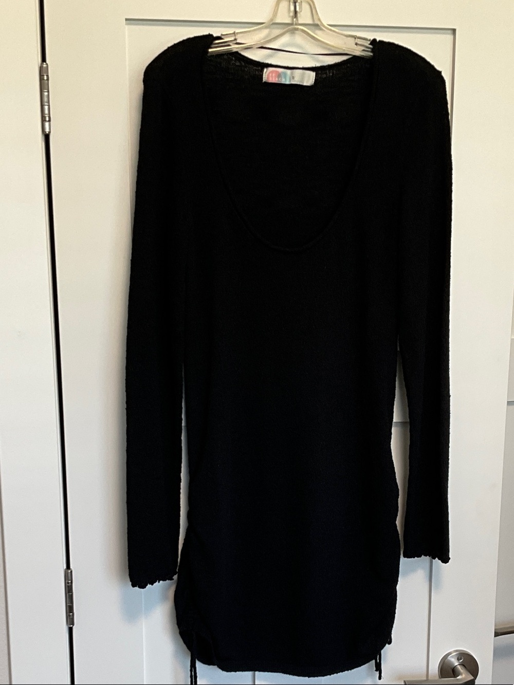 FP Beach Black Women's Swim Coverup With Scrunched Sides.